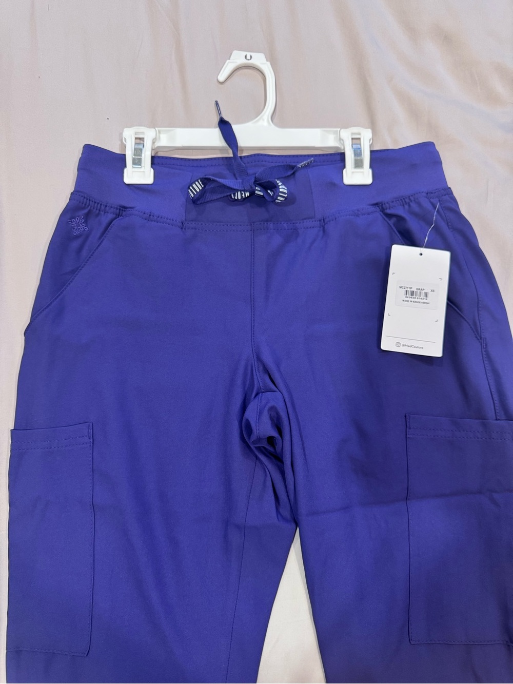 Med Couture Eggplant Purple Jogger Scrub Pants